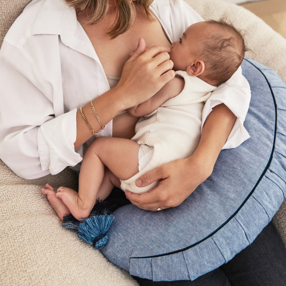 Nursing Pillow Cover- インディゴシャンブレー